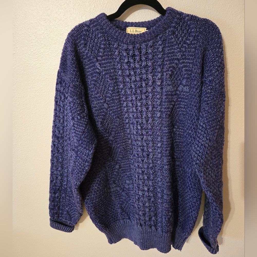 L.L.Bean 100% Wool Fisherman Sweater